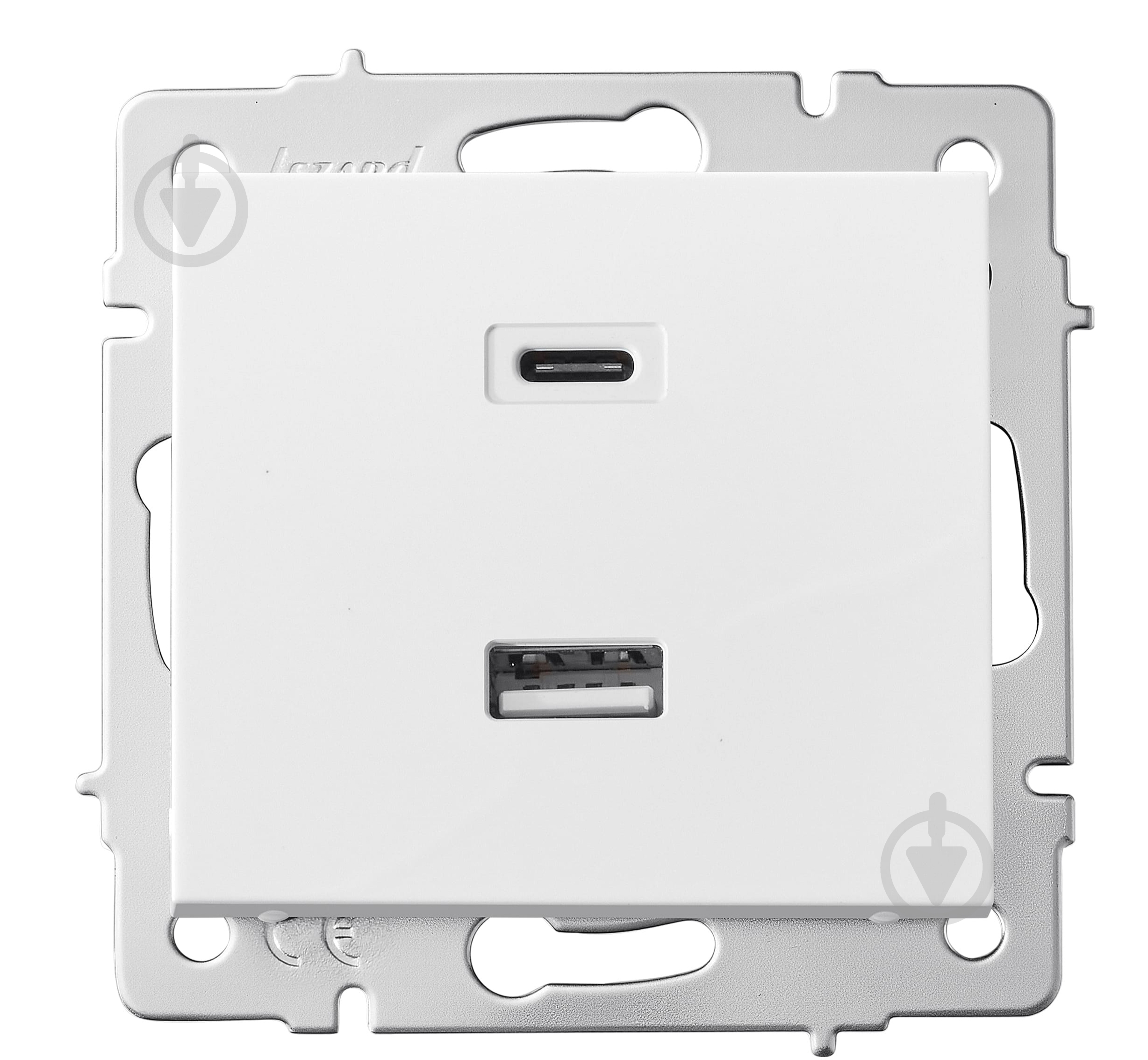 Механизм розетки USB + Type C Lezard Rain белый 703-0288-192TC - фото 1