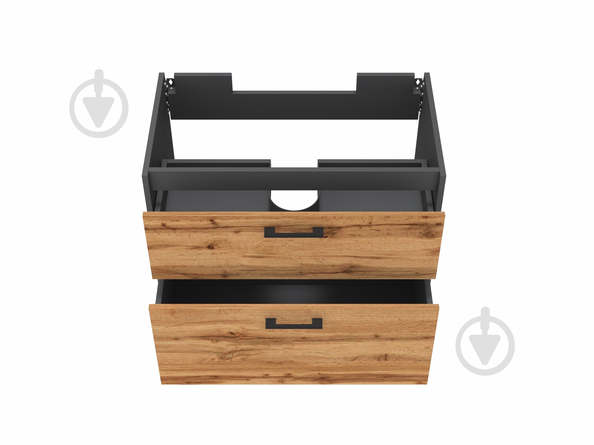 Тумба ЮВЕНТА Afina 80 см антрацит + Дуб Вотан під стільницю або умивальник Piedra 80 - фото 4