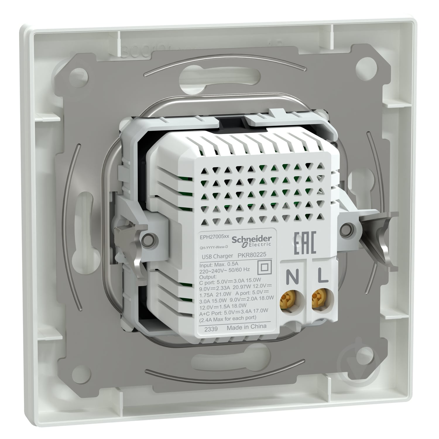 Розетка USB + Type C Schneider Electric Asfora IP20 белый EPH2700521 - фото 4