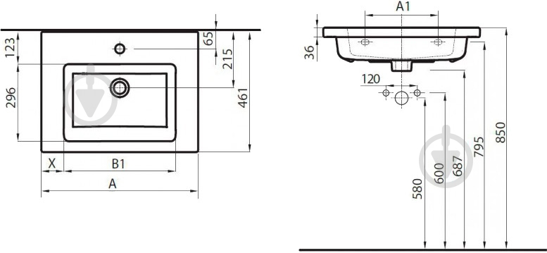 Умывальник Kolo Twins 50 см - фото 4 Умывальник Kolo Twins 50 см - фото 4