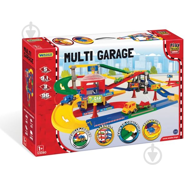 Игрушечный набор Wader Play Tracks Garage 53080 - фото 1