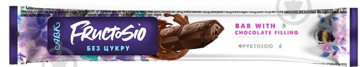 Батончик АВК Fructosio без цукру з шоколадною начинкою 37 г - фото 1 Батончик АВК Fructosio без цукру з шоколадною начинкою 37 г - фото 1