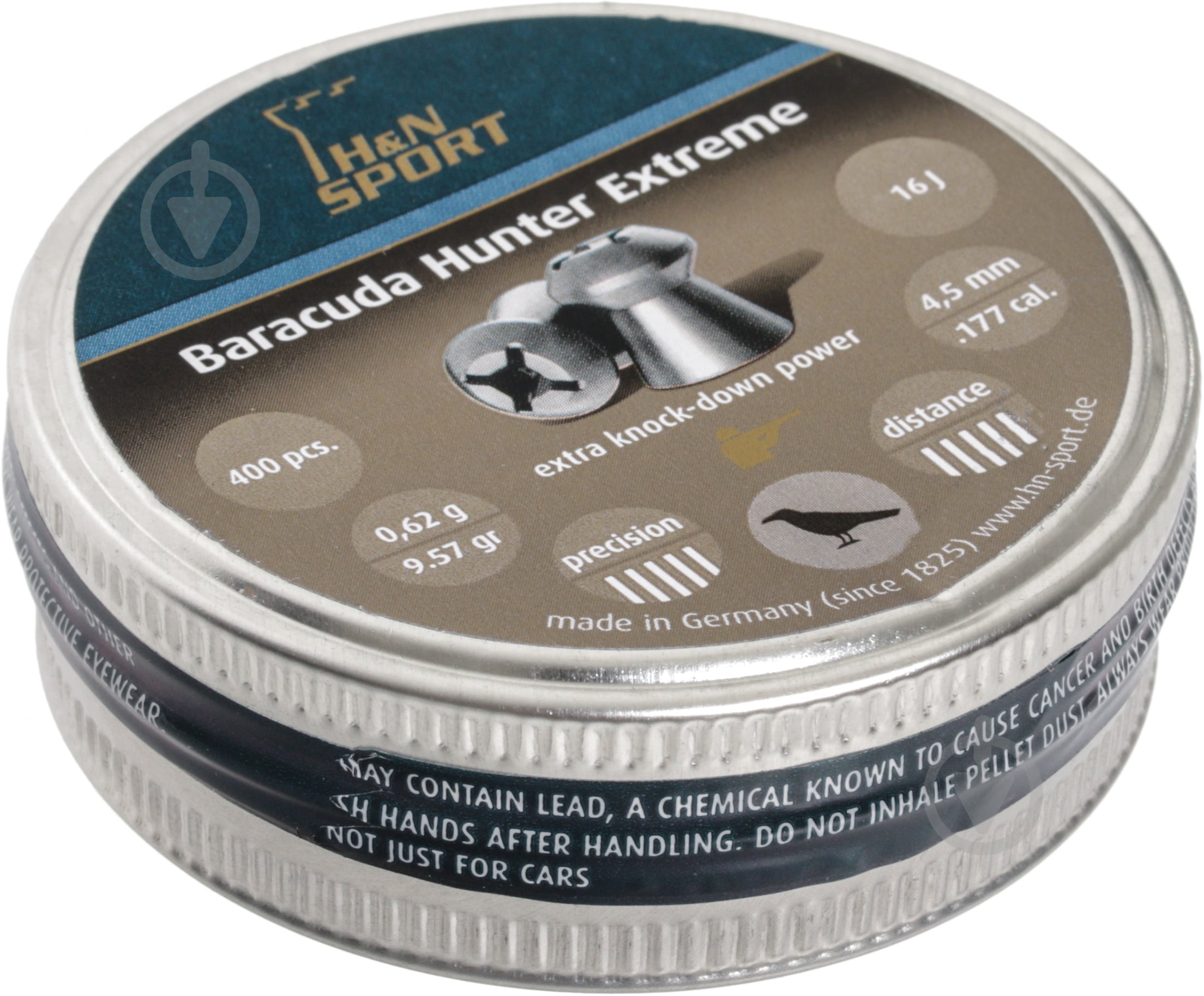Кулі пневматичні H&N Baracuda Hunter Extreme. Кал. 4,5 мм. Вага - 0,62 r. 400 шт/уп - фото 1