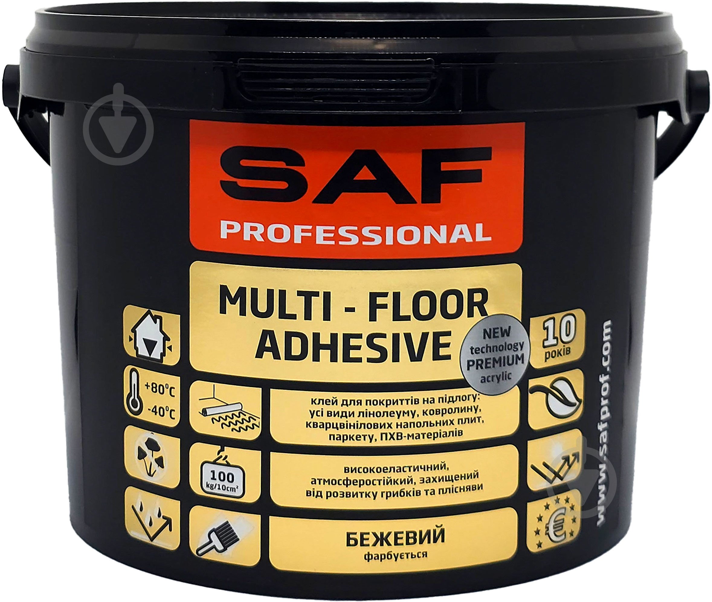 Клей для підлогових покриттів SAF MULTI-FLOOR ADHESIVE бежевий 3кг - фото 2
