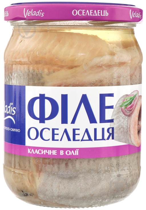 Оселедець Veladis філе оселедця класичне в олії 470 - фото 2 Оселедець Veladis філе оселедця класичне в олії 470 - фото 2