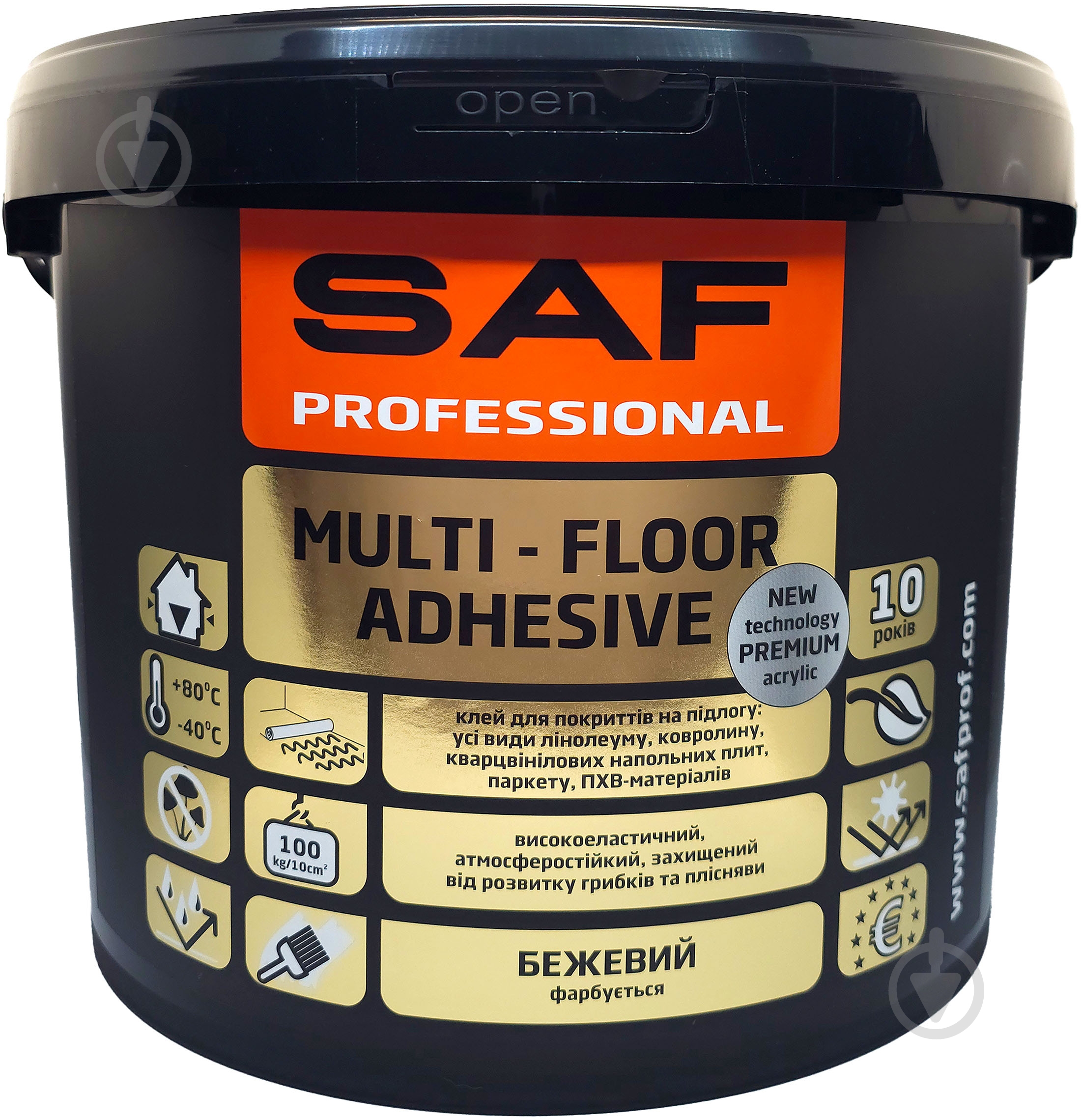 Клей для підлогових покриттів SAF MULTI-FLOOR ADHESIVE бежевий 12кг - фото 2