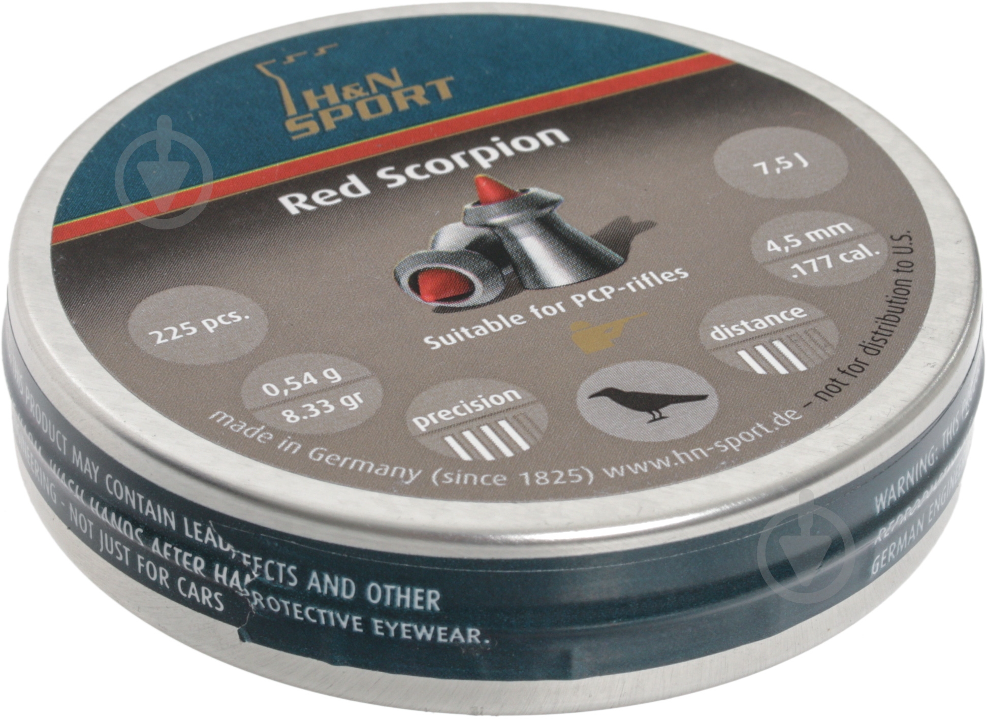 Кулі пневматичні H&N RED SCORPION .177/4,5 ММ 0,54Г 225 ШТ. - фото 1