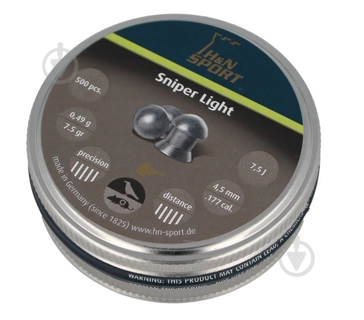 Кулі пневматичні H&N SNIPER LIGHT .177/4,5 ММ 0,49Г 500 ШТ. - фото 1