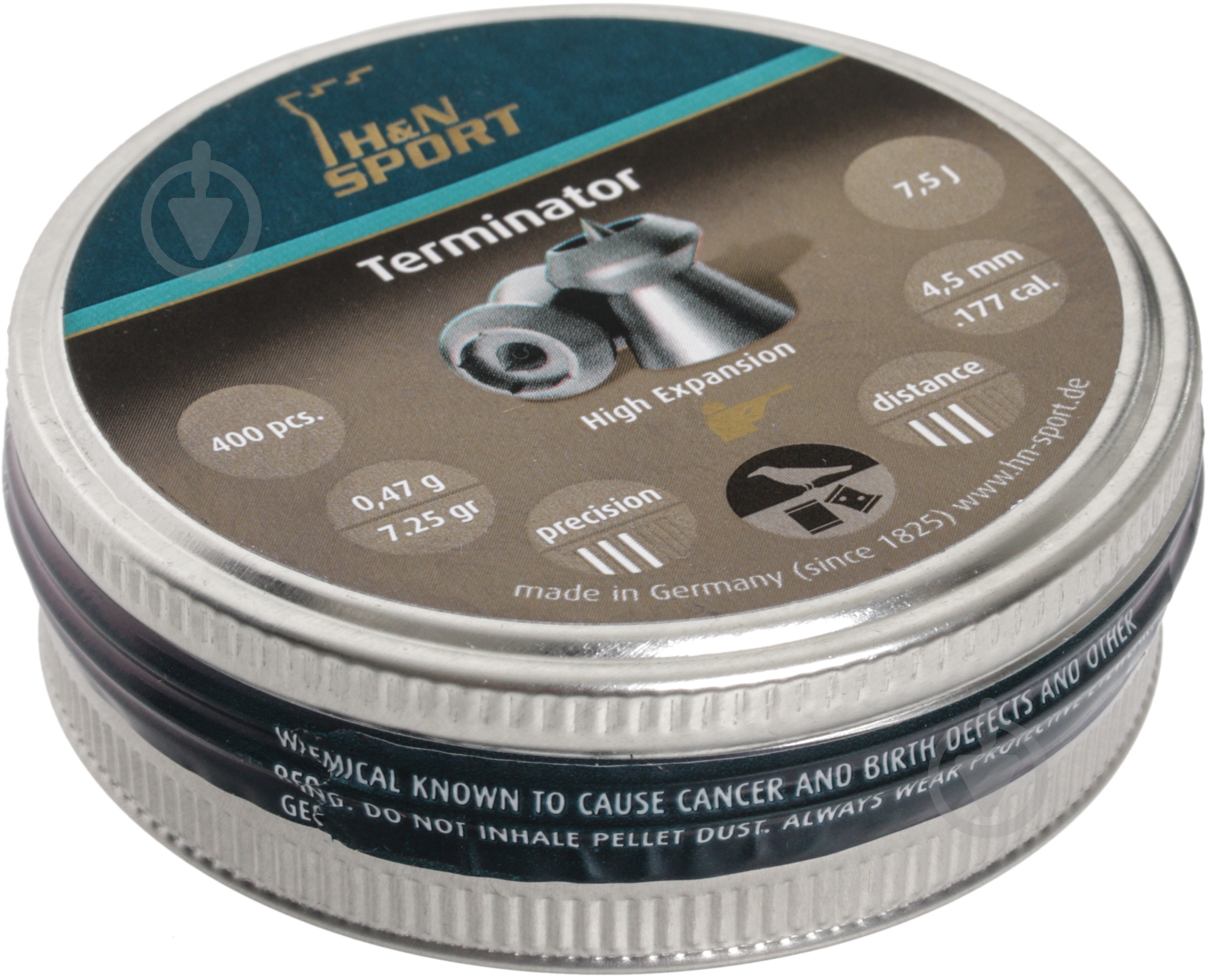 Кулі пневматичні H&N TERMINATOR .177/4,5 ММ 0.47Г 400 ШТ. - фото 1