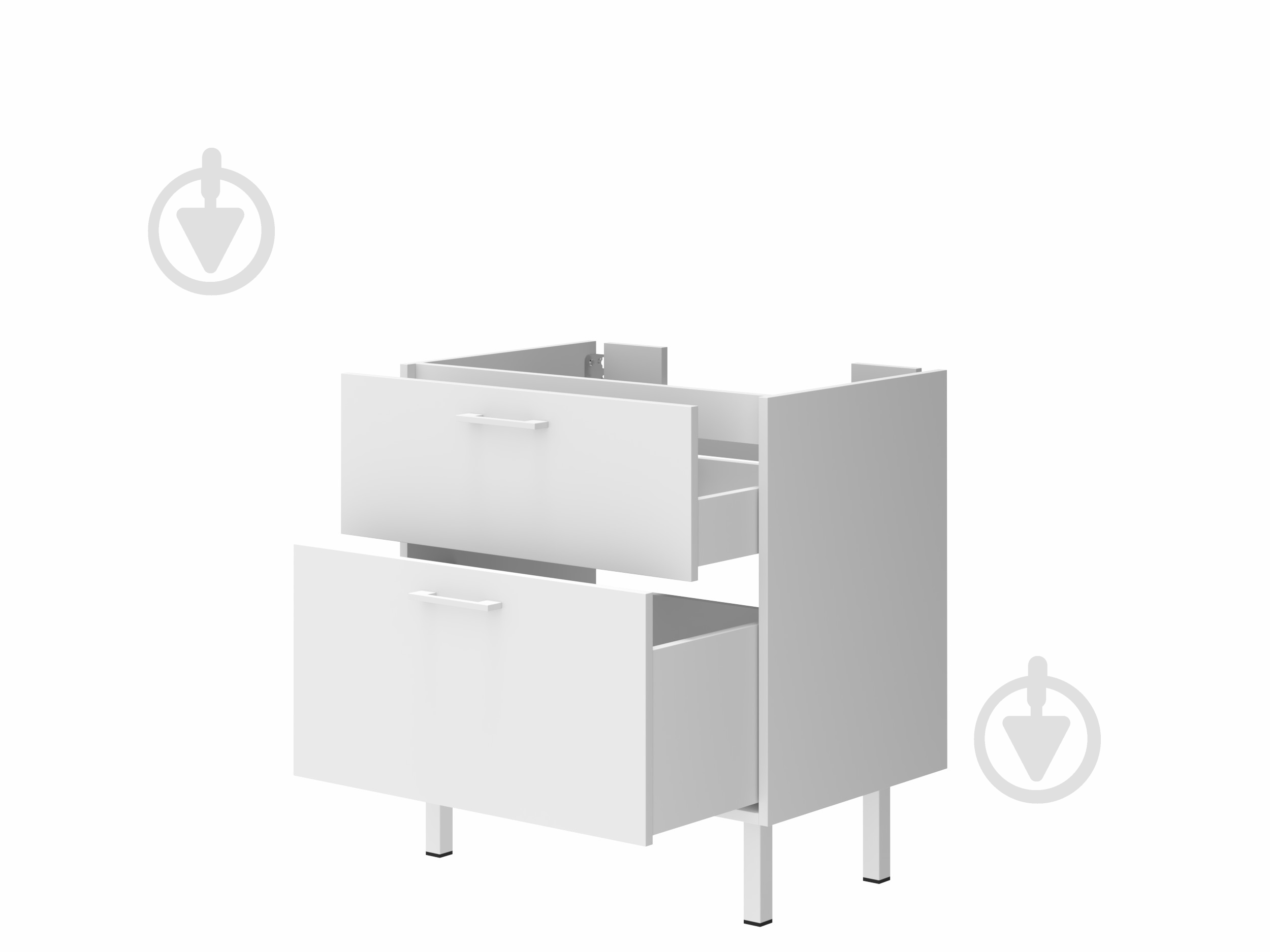 Тумба ЮВЕНТА Afina 70 см Белая под столешницу или умывальник Piedra 70 - фото 3