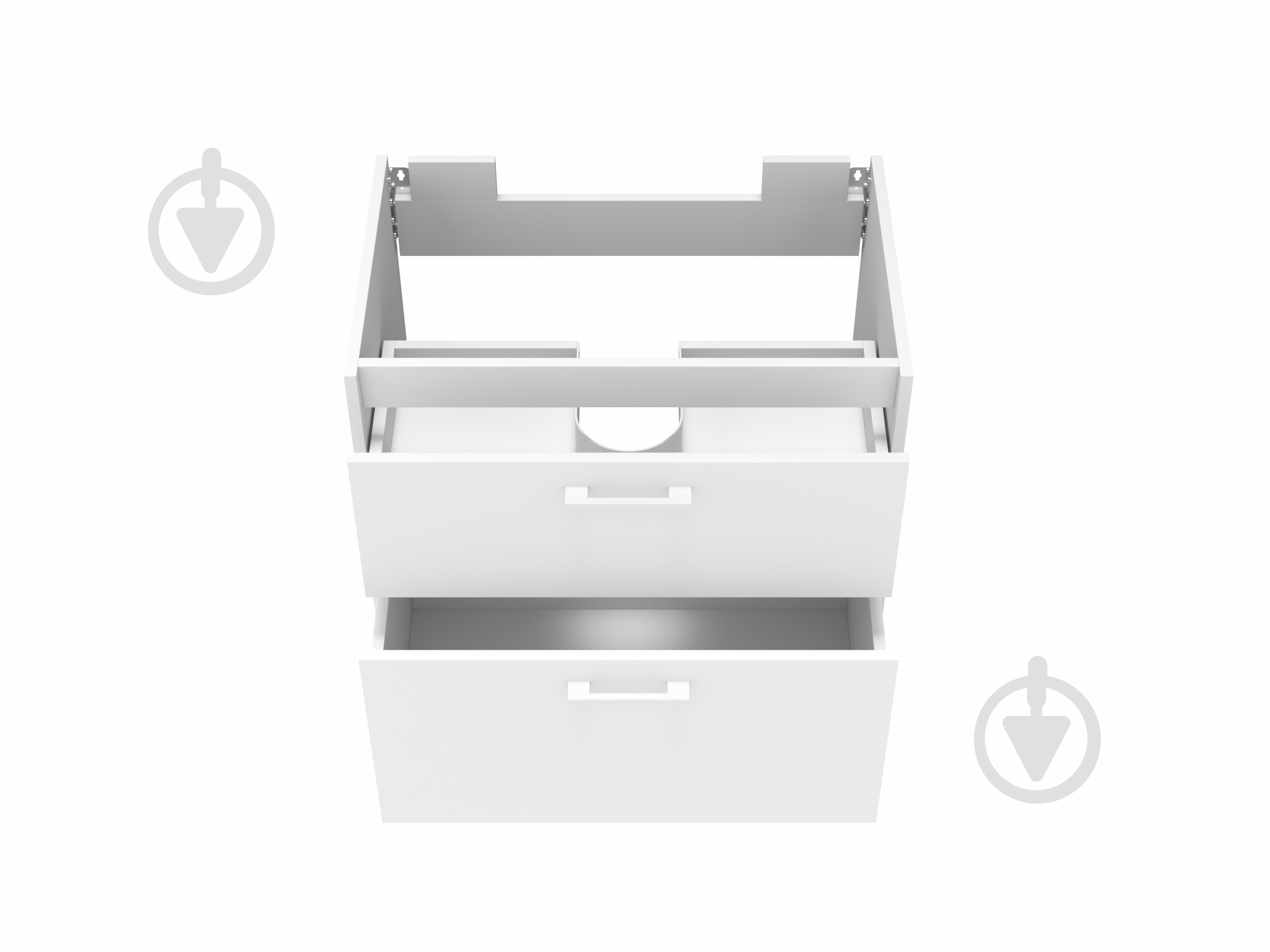 Тумба ЮВЕНТА Afina 70 см Белая под столешницу или умывальник Piedra 70 - фото 4