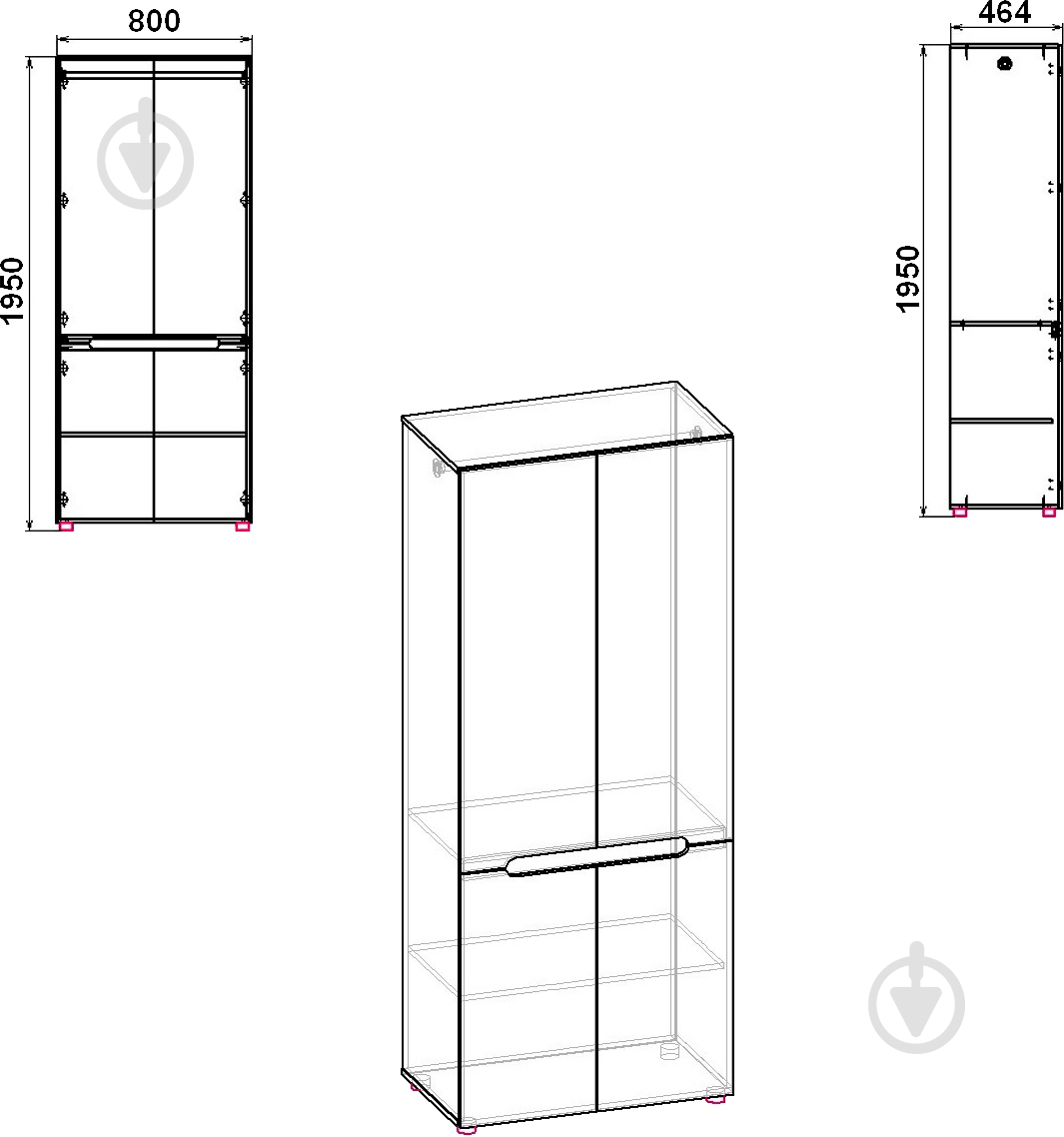 Шкаф Компанит МС-23 дуб сонома - фото 2