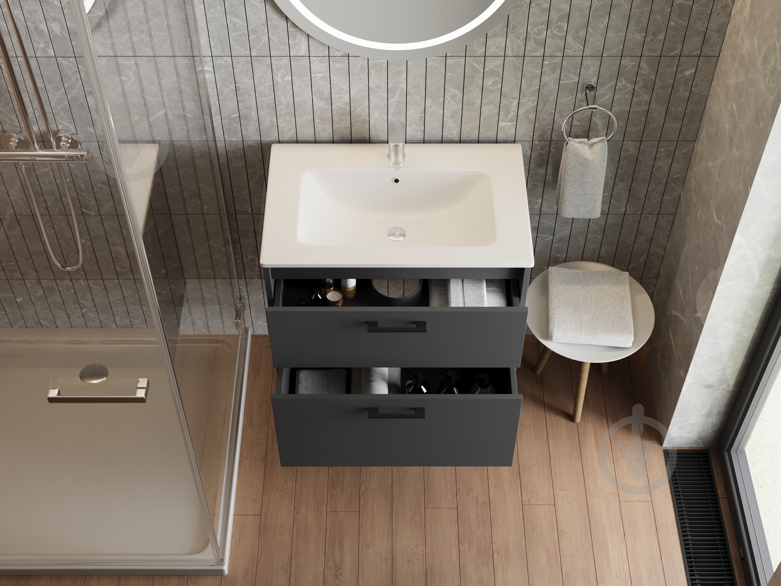 Умывальник мебельный ЮВЕНТА "Piedra - 60" - фото 3