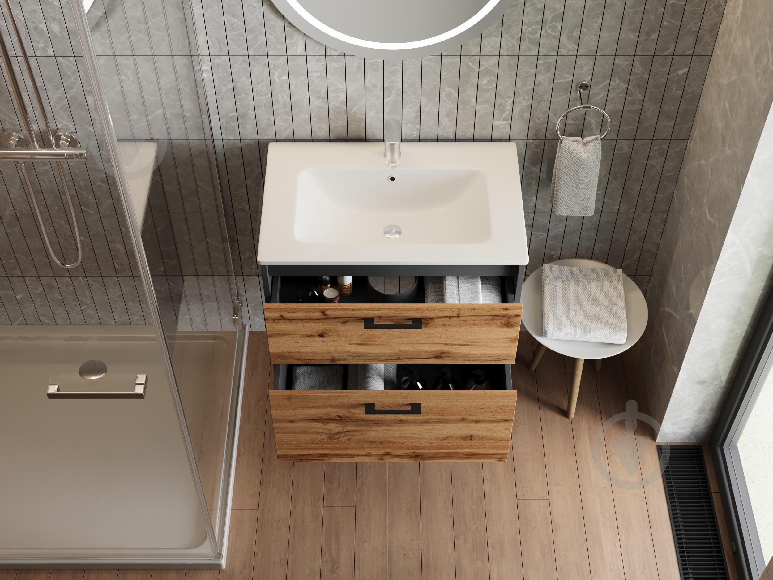 Умывальник мебельный ЮВЕНТА "Piedra - 60" - фото 5