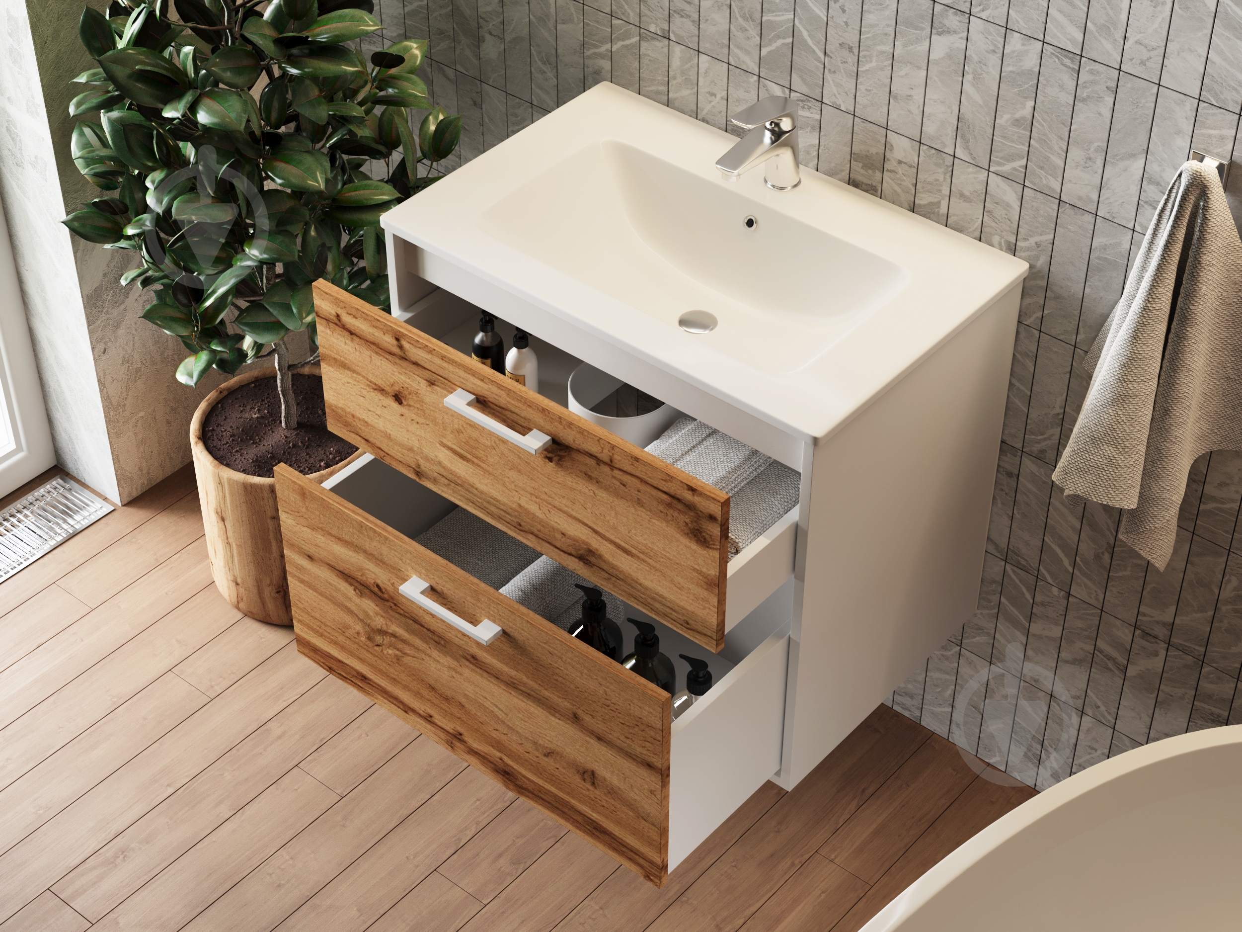 Умывальник мебельный ЮВЕНТА "Piedra - 60" - фото 7