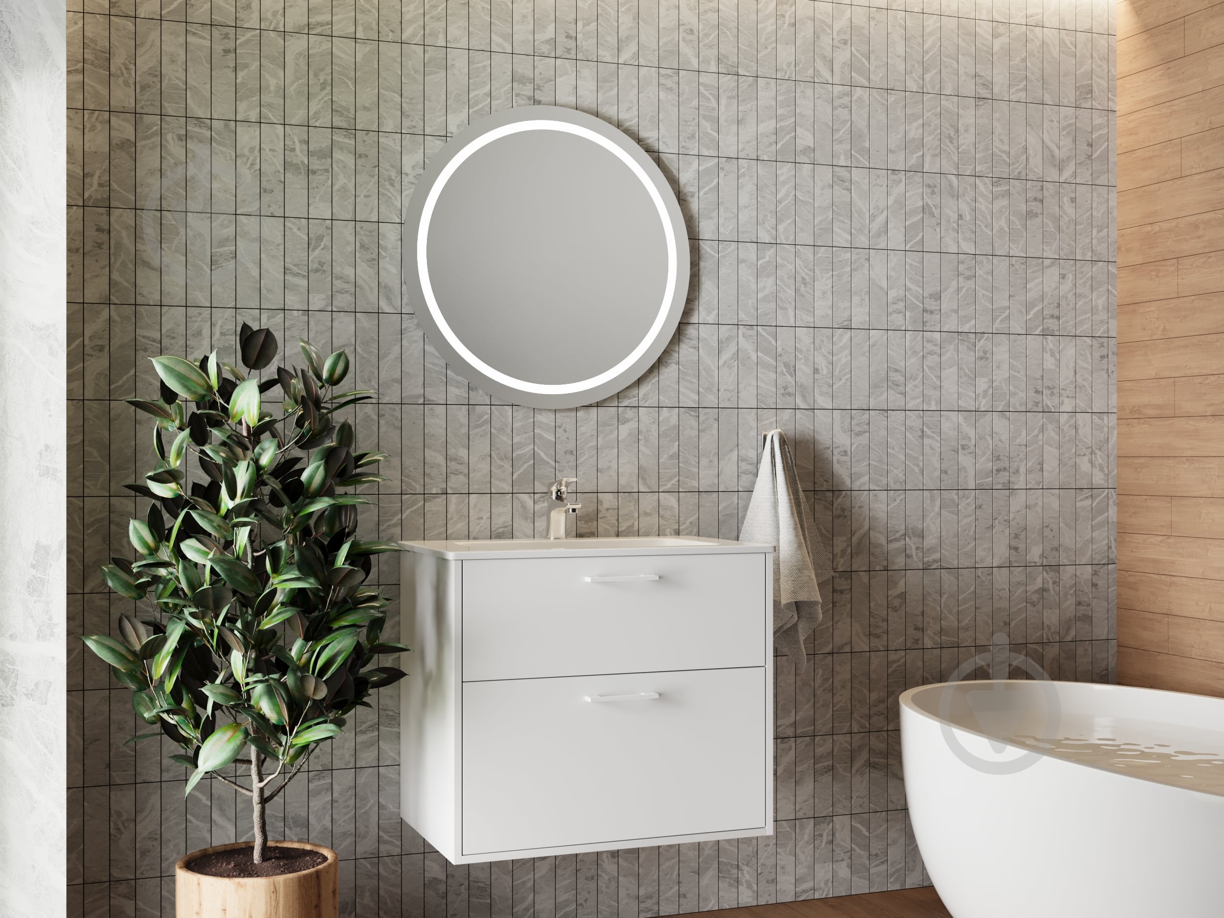 Умывальник мебельный ЮВЕНТА "Piedra - 60" - фото 8