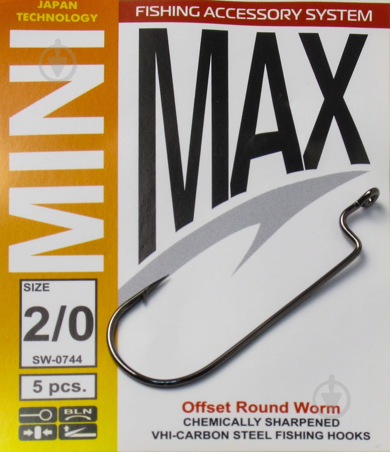 Гачок MiniMax Offset Round Worm №2/0 5 шт. SW0744-2/0 - фото 1