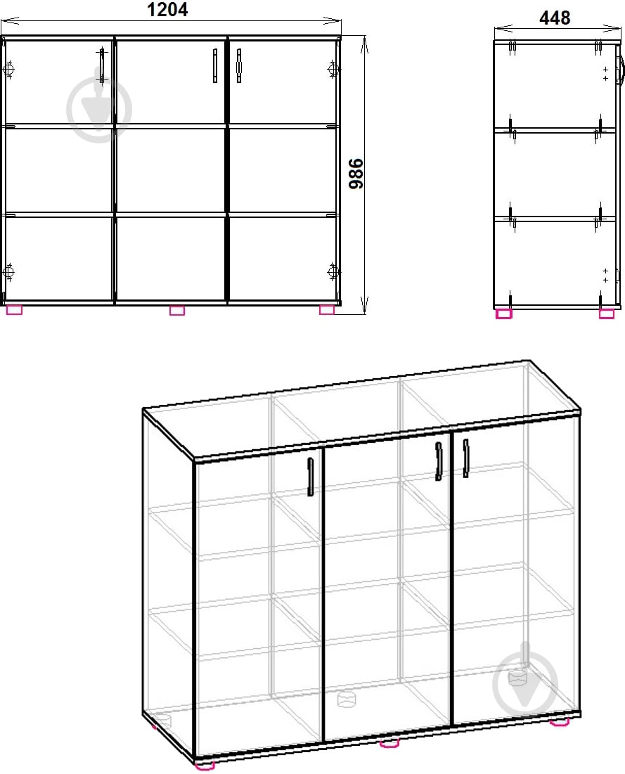 Комод Компанит 3Д нимфея альба - фото 3 Комод Компанит 3Д нимфея альба - фото 3