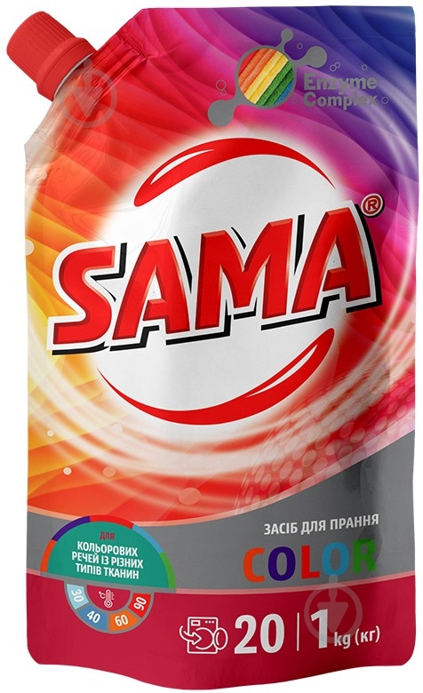 Гель для машинного та ручного прання SAMA Color 1 л - фото 1