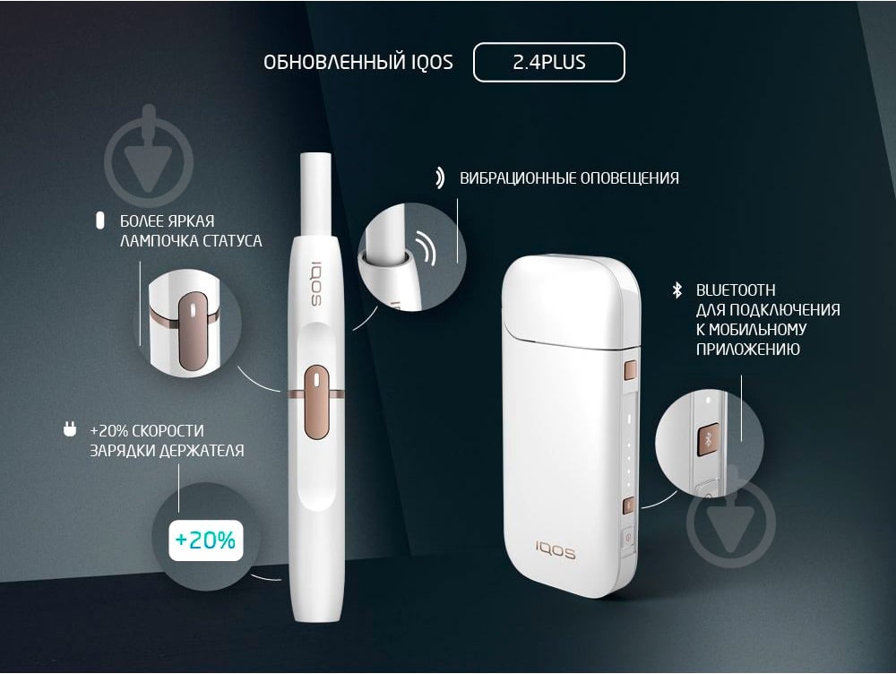 Набір для нагрівання тютюну IQOS 2.4 Plus White - фото 2 Набір для нагрівання тютюну IQOS 2.4 Plus White - фото 2
