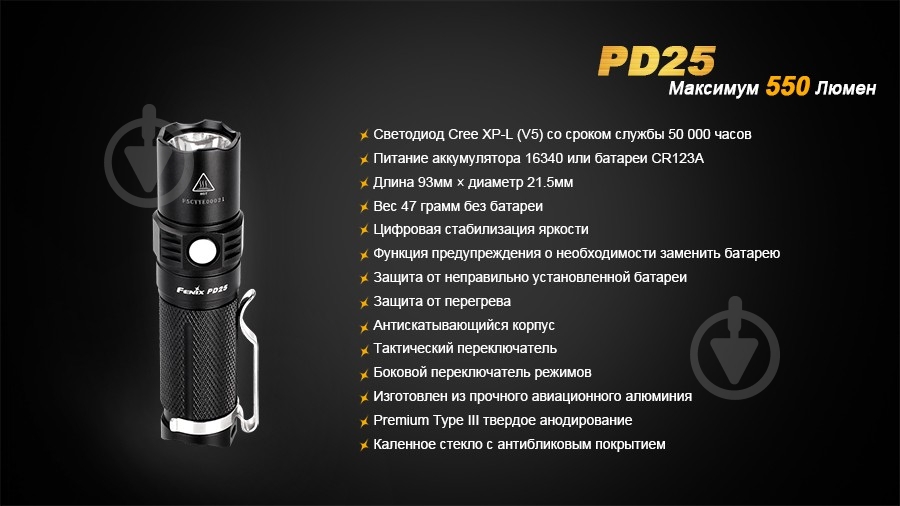 Фонарь Fenix PD25XP-L - фото 2