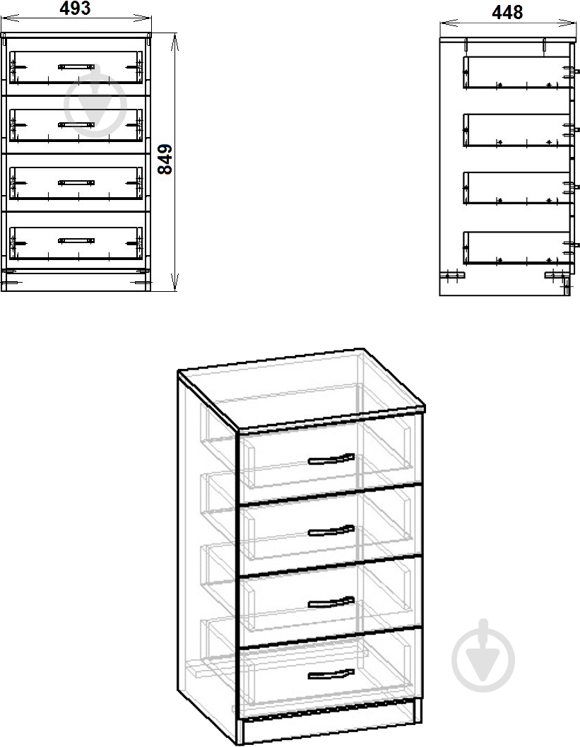 Комод Компанит 4А нимфея альба - фото 3