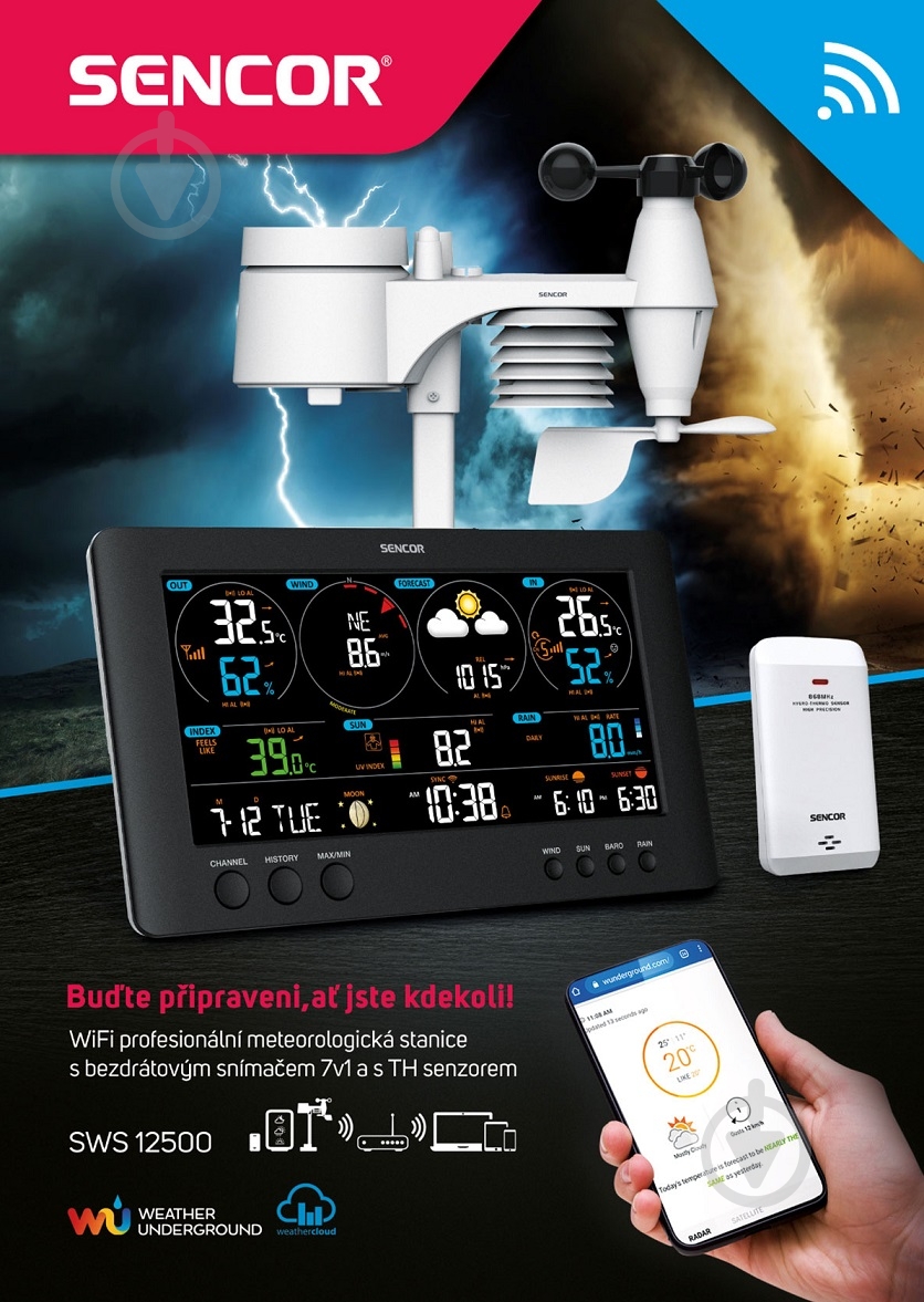 Метеостанция Sencor SWS12500WIFI - фото 17 Метеостанция Sencor SWS12500WIFI - фото 17