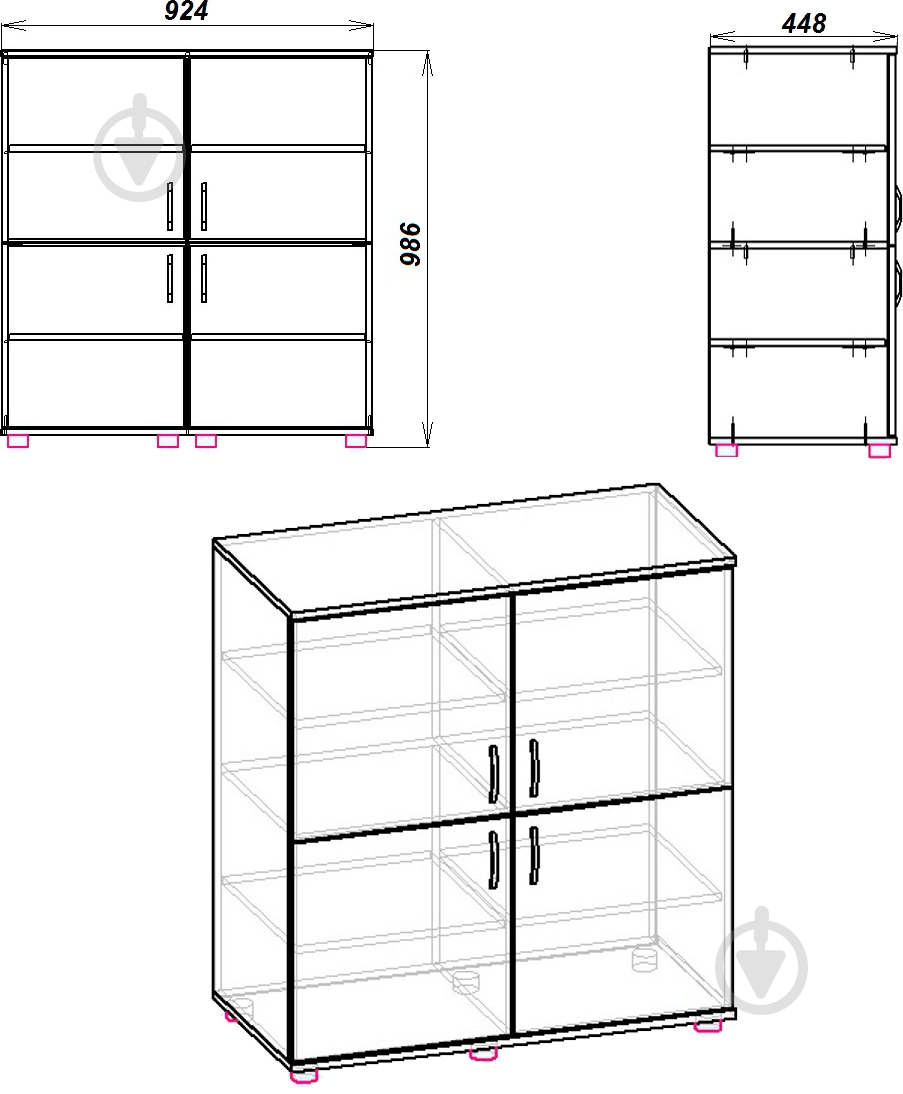 Комод Компанит МДФ 4Д нимфея альба - фото 3