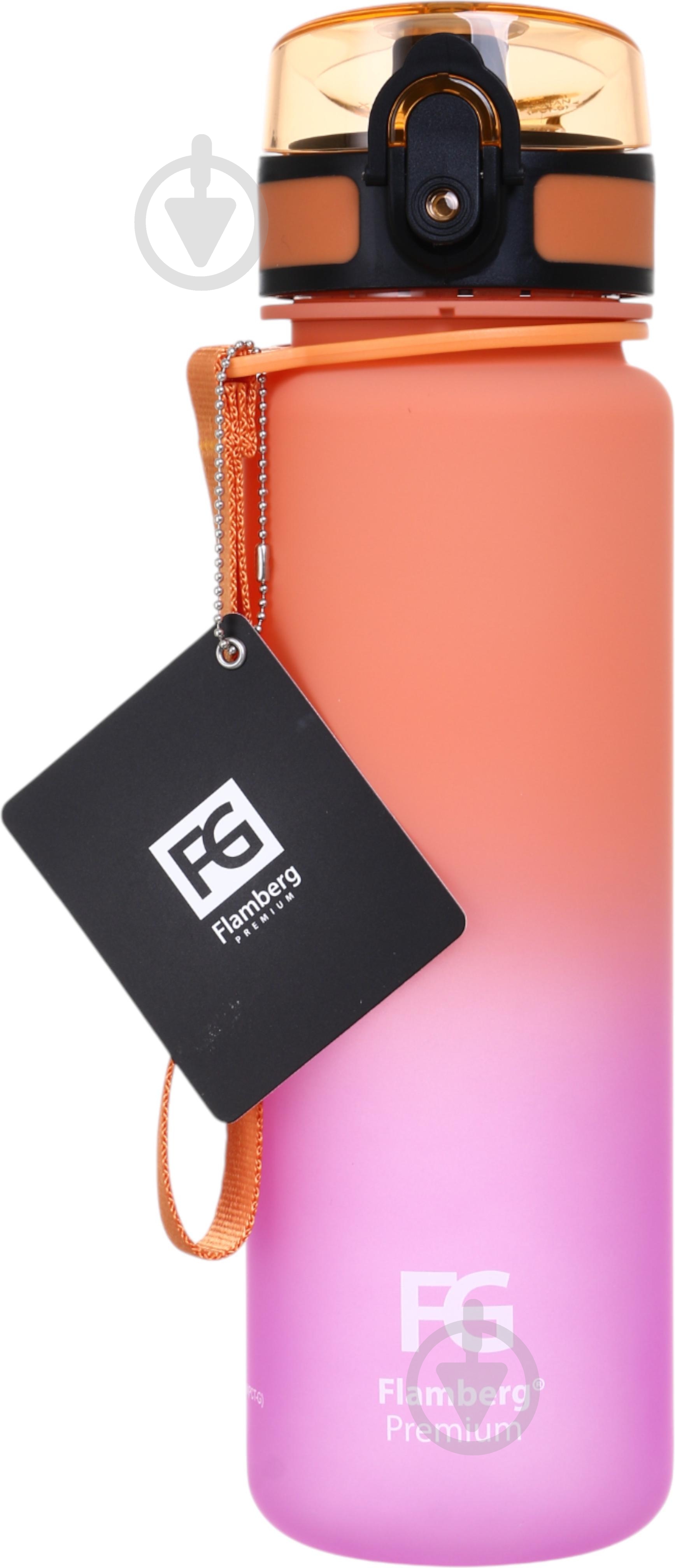 Бутылка для воды Flamberg Premium Fusion 500 мл оранжевый с розовым - фото 1
