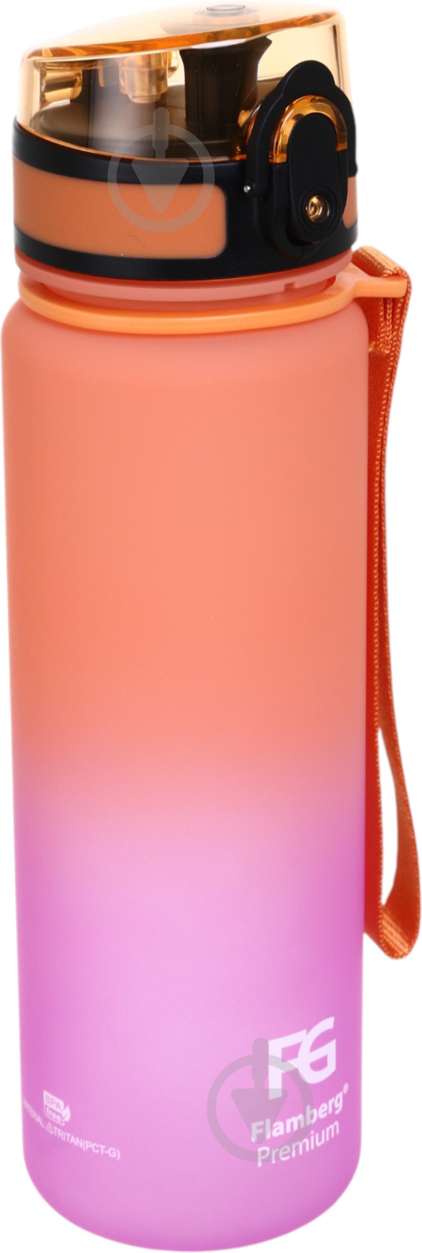 Бутылка для воды Flamberg Premium Fusion 500 мл оранжевый с розовым - фото 3