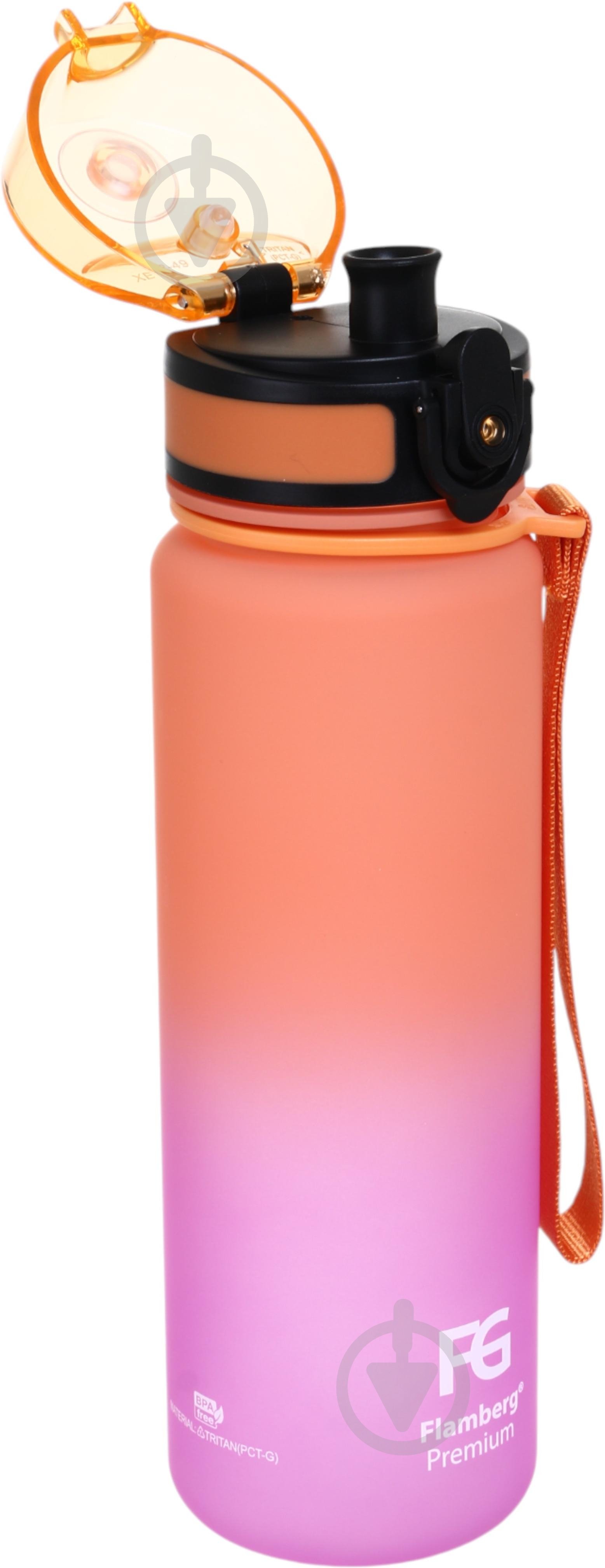Бутылка для воды Flamberg Premium Fusion 500 мл оранжевый с розовым - фото 4