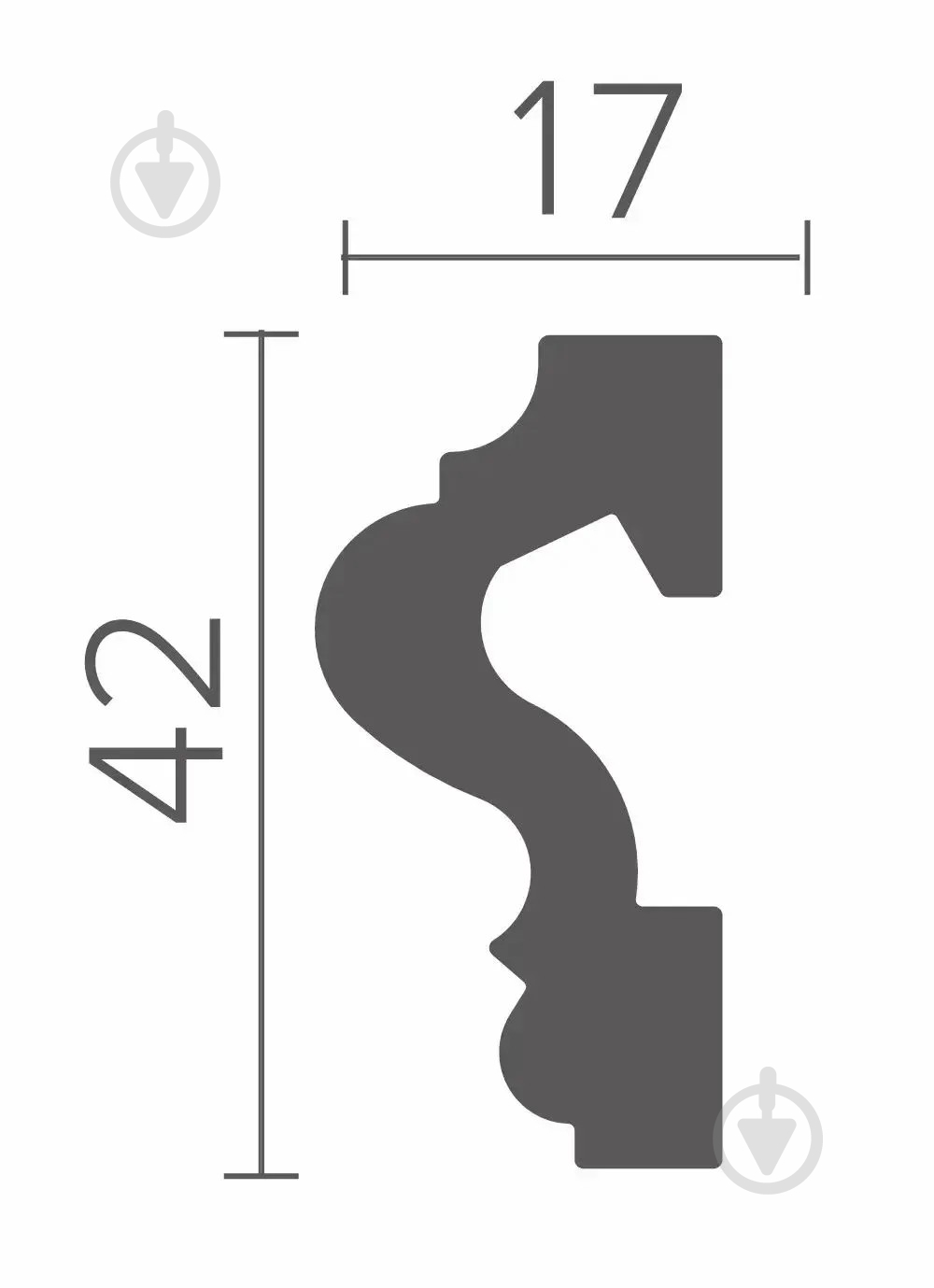 Угловой элемент ELITE DECOR HCR 517-2 258x22x258 мм - фото 2