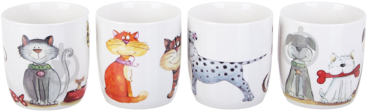 Набір чашок Fiora Pets 360 мл 4 шт. - фото 1