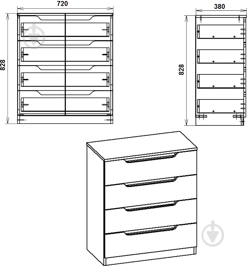 Комод Компанит 4М нимфея альба/нимфея альба - фото 3 Комод Компанит 4М нимфея альба/нимфея альба - фото 3