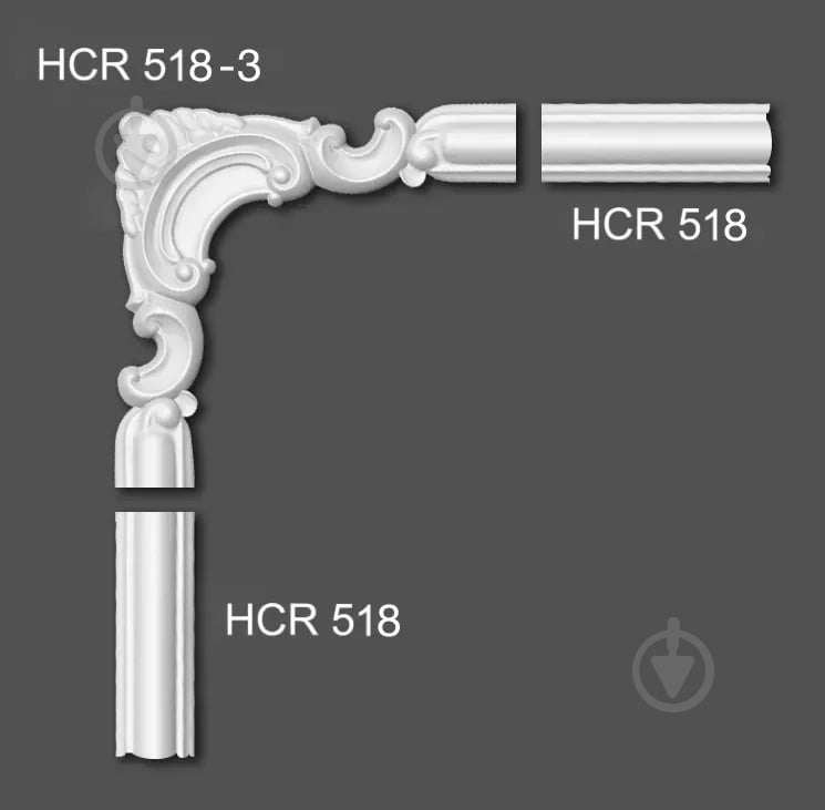 Угловой элемент ELITE DECOR HCR 518-3 220x20x220 мм - фото 2 Угловой элемент ELITE DECOR HCR 518-3 220x20x220 мм - фото 2