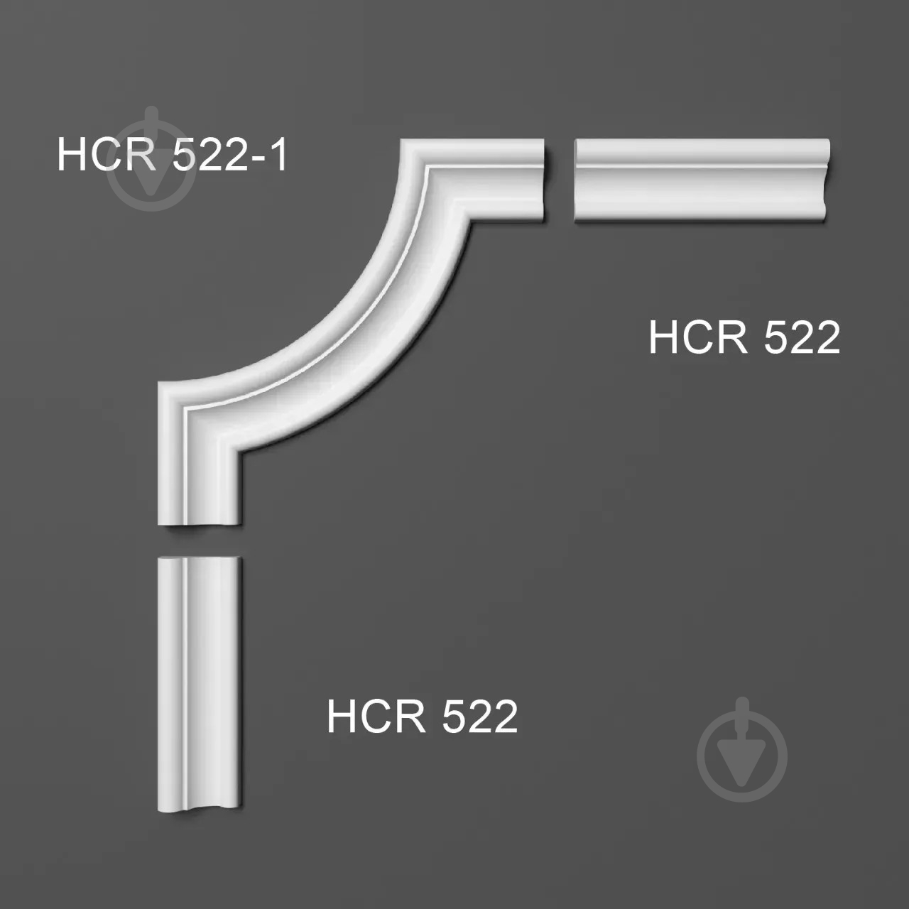 Угловой элемент ELITE DECOR HCR 522-1 152x14x152 мм - фото 2 Угловой элемент ELITE DECOR HCR 522-1 152x14x152 мм - фото 2
