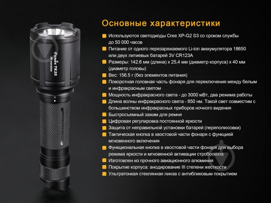 Фонарь Fenix TK25IR - фото 3