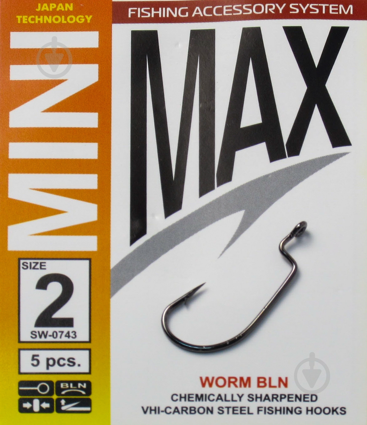 Гачок MiniMax Worm №2 5 шт. SW0743-2 - фото 1 Гачок MiniMax Worm №2 5 шт. SW0743-2 - фото 1
