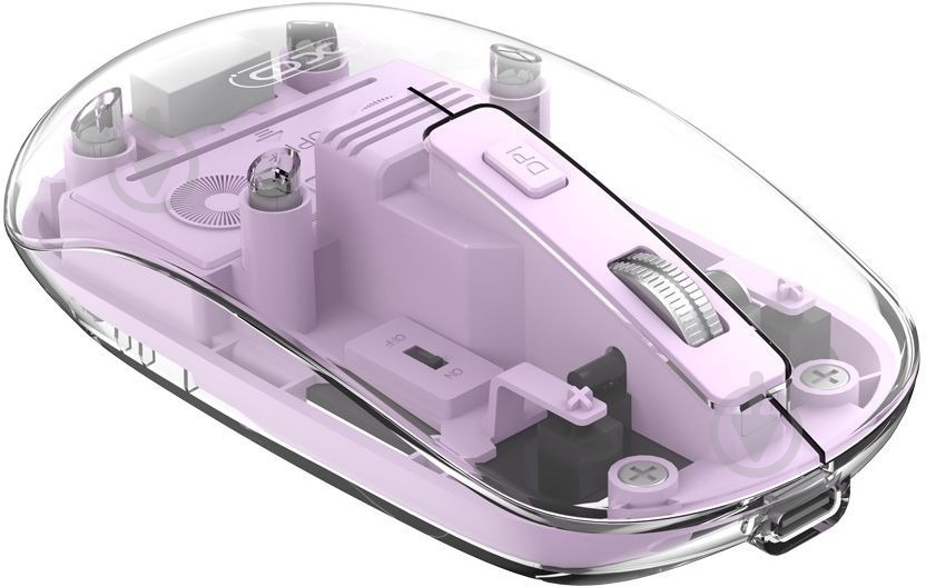 Мышка Xo M12 transparent pink (M12 Purple) - фото 1
