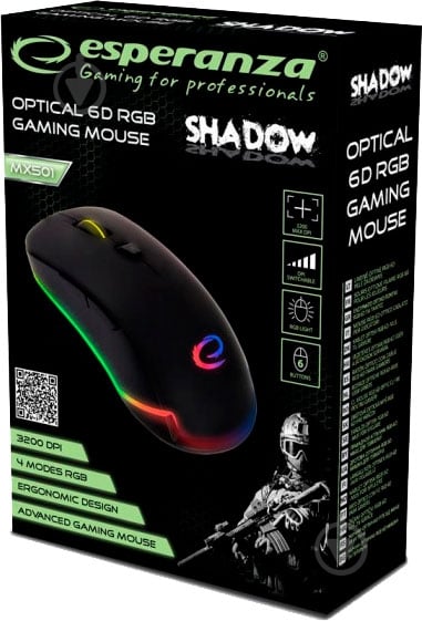 Мышь Esperanza MX501 Shadow Mouse black - фото 4