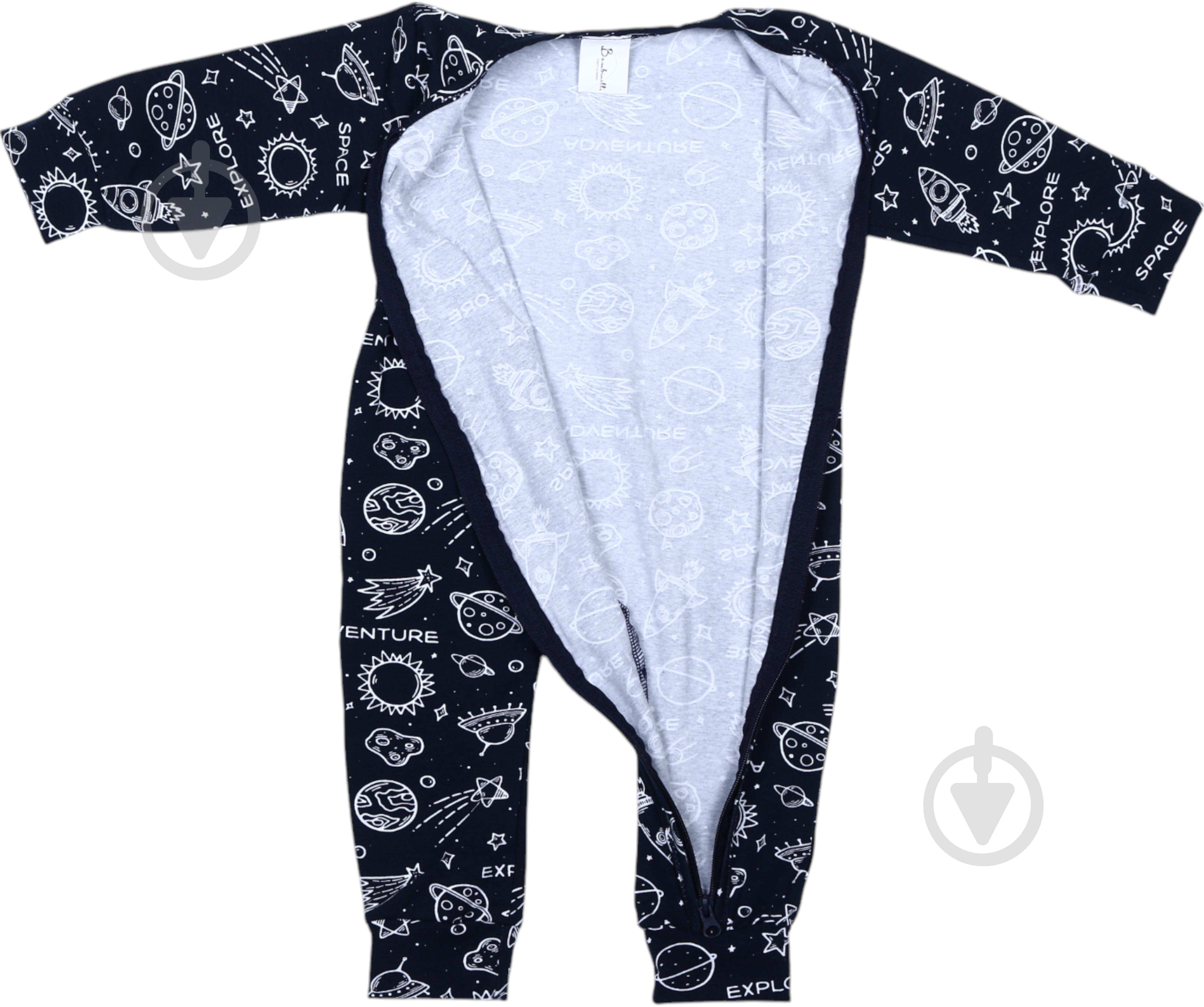 Комбинезон для мальчика Bambinelli Космос р.86 темно-синий 0302 - фото 4 Комбинезон для мальчика Bambinelli Космос р.86 темно-синий 0302 - фото 4