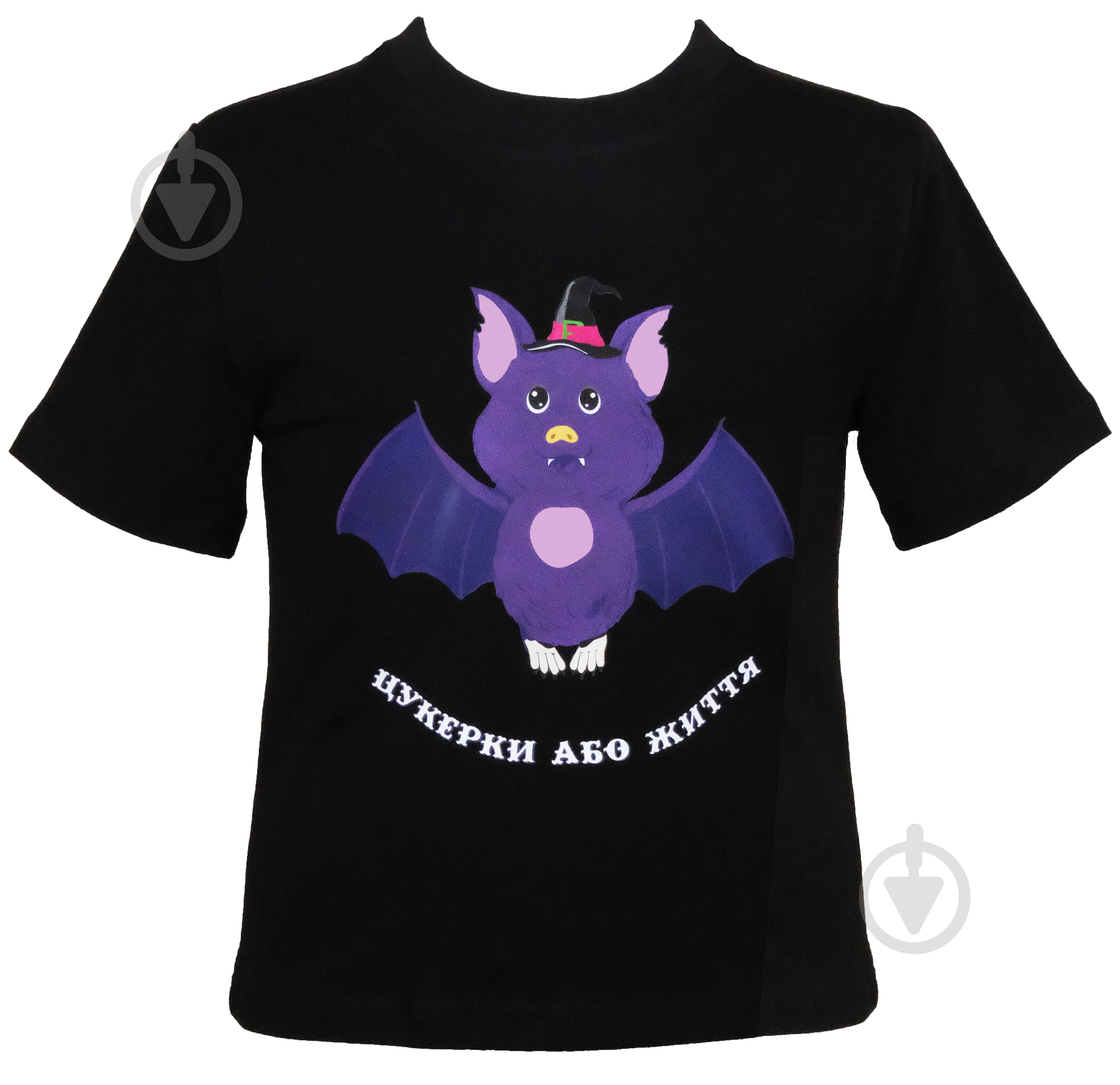 Футболка для дівчаток/для хлопчиків WP Merchandise Halloween Кажанчик р.128–134 чорний 22134 - фото 1