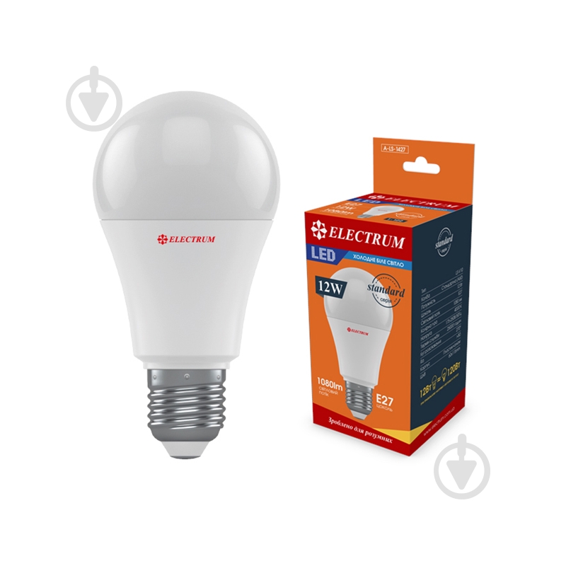 Лампа світлодіодна Electrum 12 Вт A60 E27 220 В 4000 К A-LS-1427 - фото 1