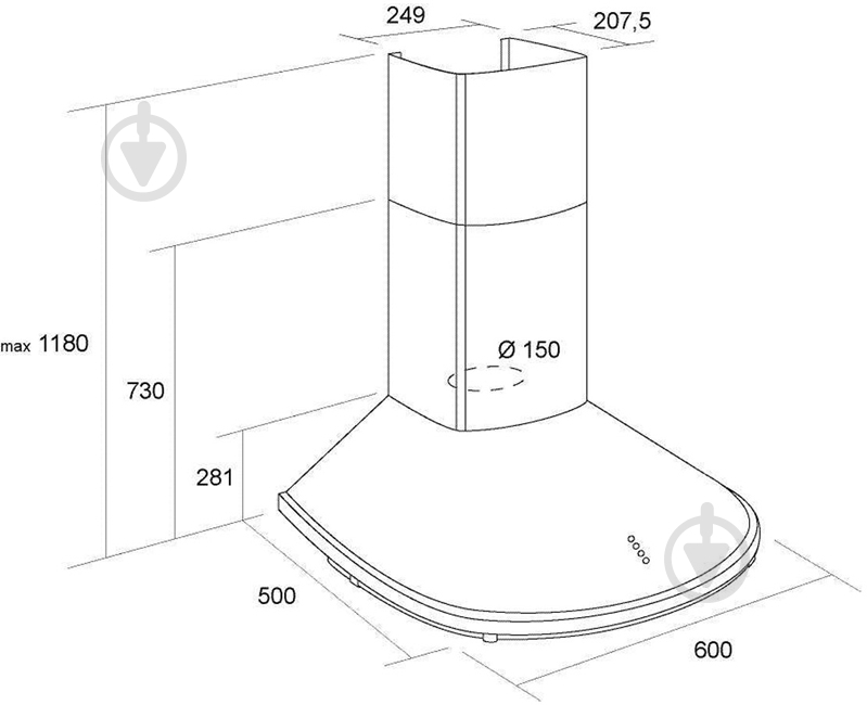 Вытяжка Pyramida BR 60/B BLACK RUSTICO - фото 11