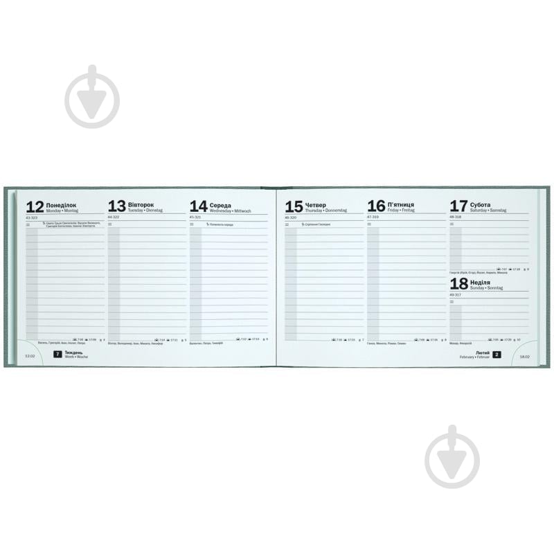 Щотижневик датований кишеньковий Linesse Brunnen A6 2026 73-755 69 566 морський зелений - фото 4