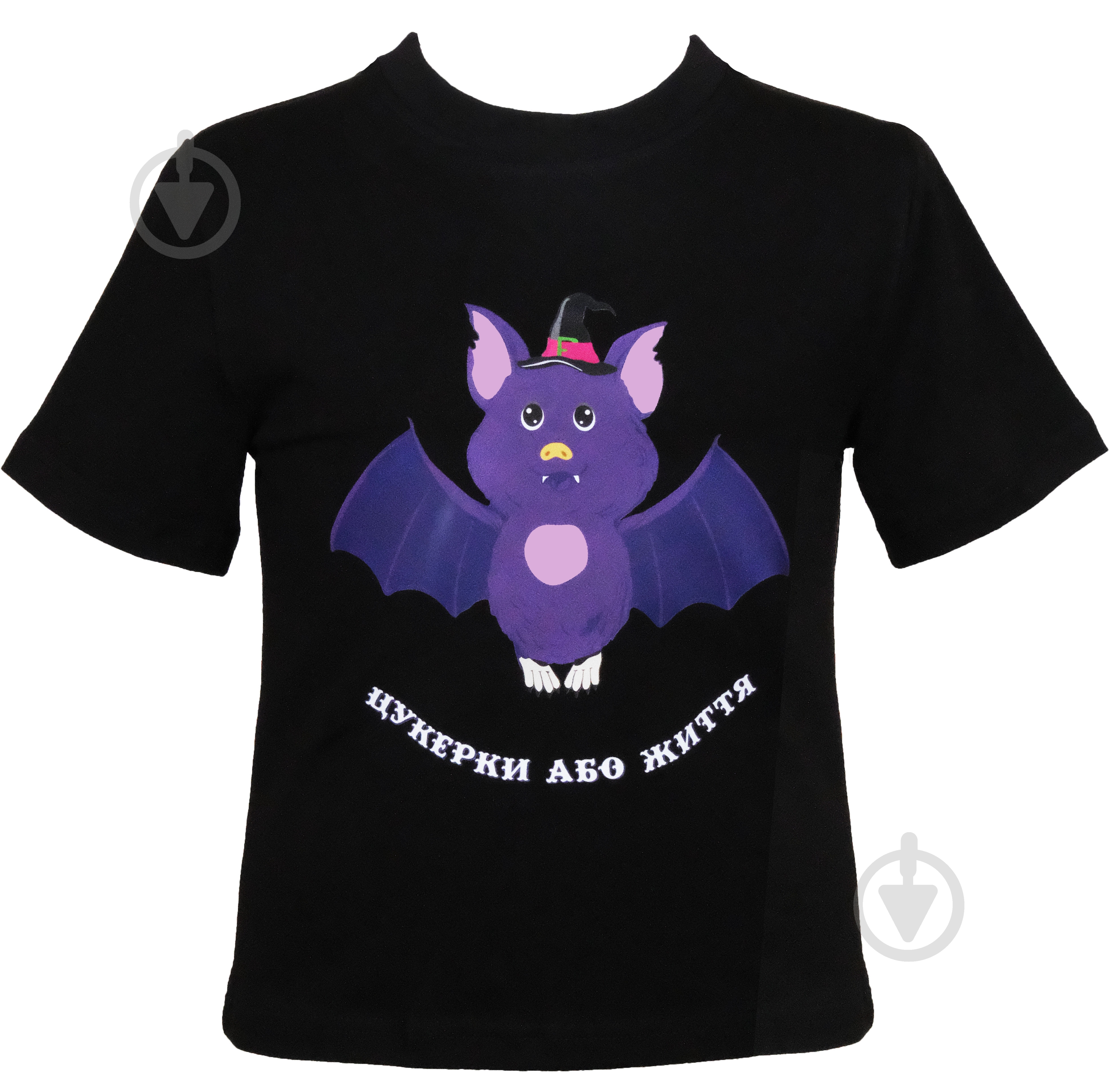 Футболка для дівчаток/для хлопчиків WP Merchandise Halloween Кажанчик р.116–122 чорний 22122 - фото 1