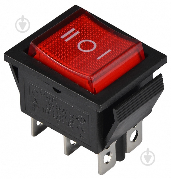 Кнопка Аско-Укрем KCD2-203N R/B 220V A0140040107 - фото 1