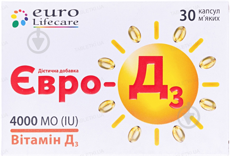 Евро-Д3 №30 (15х2) Euro lifecare капсулы 4000 МЕ - фото 1