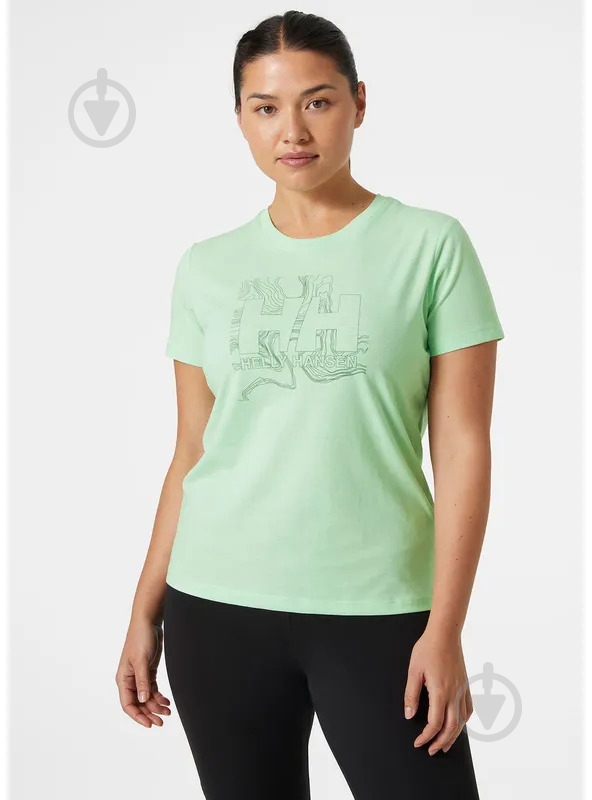 Футболка Helly Hansen W HH TECH LOGO T-SHIRT 63192-419 р.S зелений - фото 1