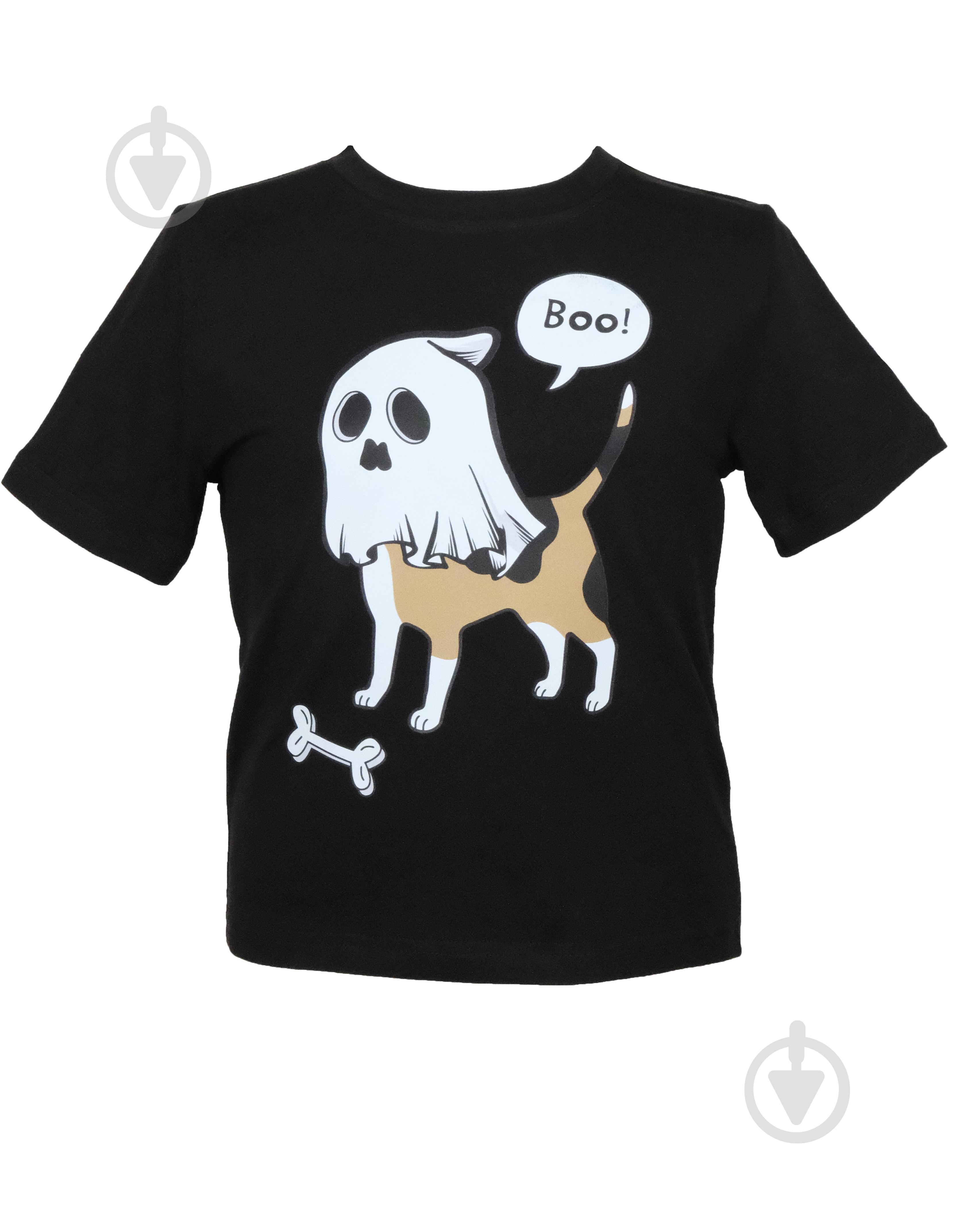 Футболка для девочек/для мальчиков WP Merchandise Halloween Собака-призрак р.92-98 черный 22098 - фото 1